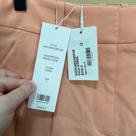 Veronica Beard Noemi High Waist Linen Blend Shorts - Picture 2 of 7